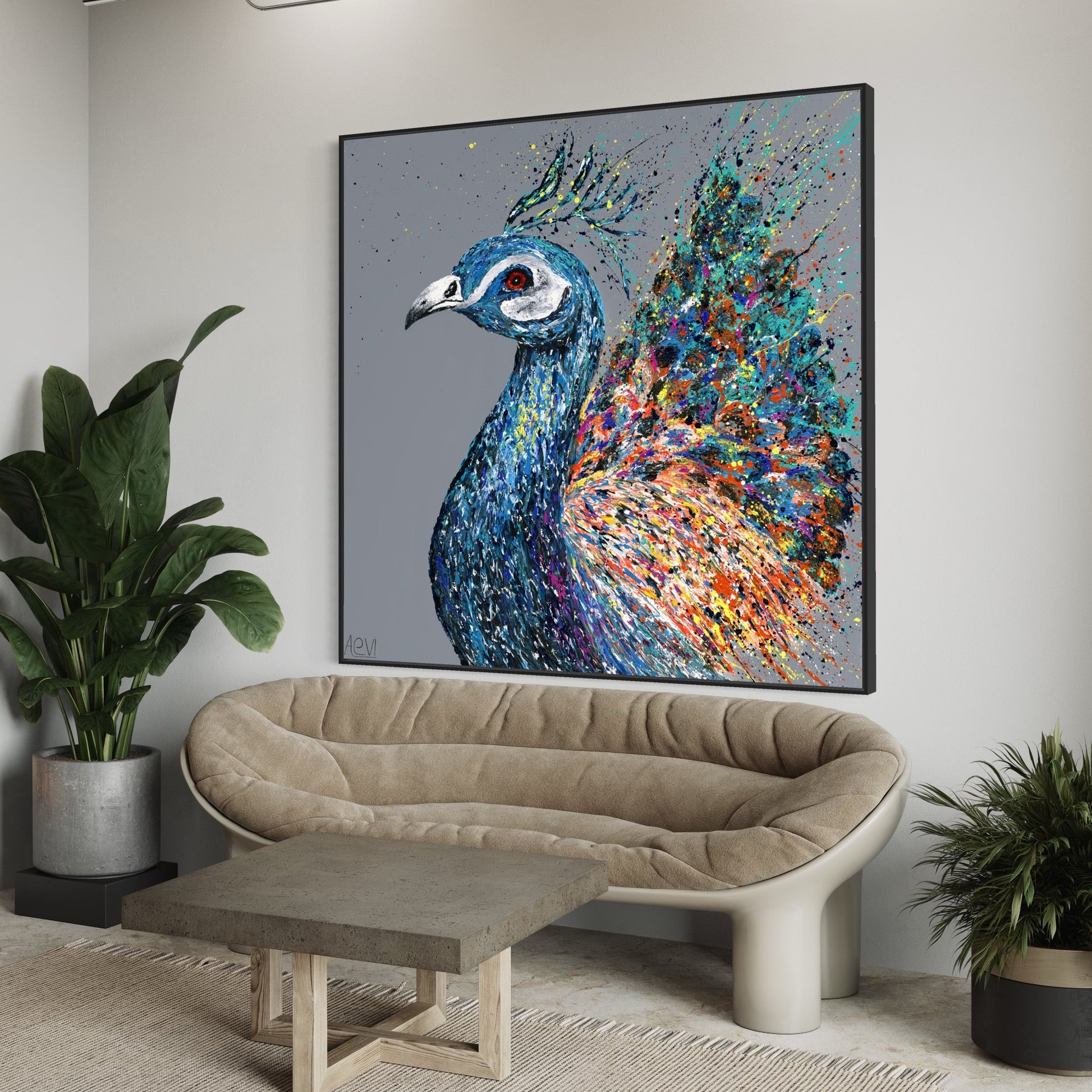 ORIGINAL ARTWORK - A Noble Peacock - BY Albert Levi Art