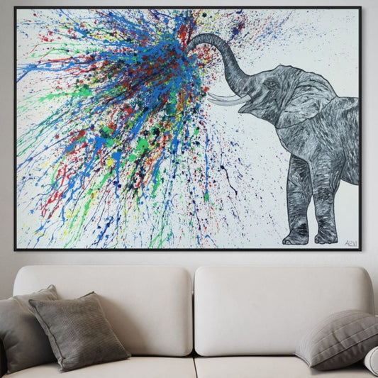 ORIGINAL ARTWORK - An Elephant Blows - BY Albert Levi Art