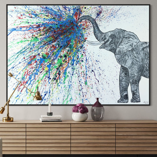 ORIGINAL ARTWORK - An Elephant Blows - BY Albert Levi Art