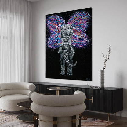 ORIGINAL ARTWORK - Butterfly / Elephant - BY Albert Levi Art