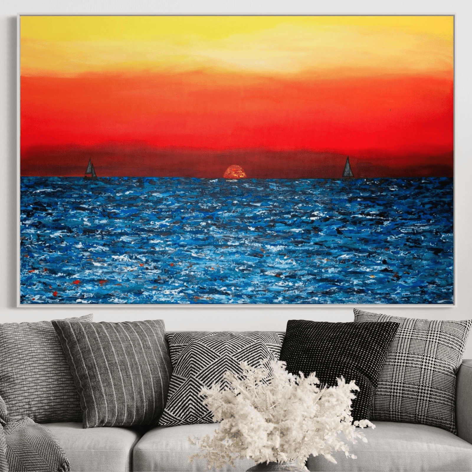 ORIGINAL ARTWORK - CALM SUNSET - BY Albert Levi Art
