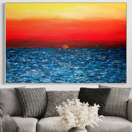 ORIGINAL ARTWORK - CALM SUNSET - BY Albert Levi Art