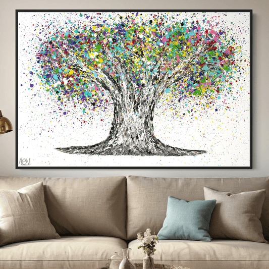 ORIGINAL ARTWORK - COLORFUL LIFE - Canvas BY Albert Levi Art