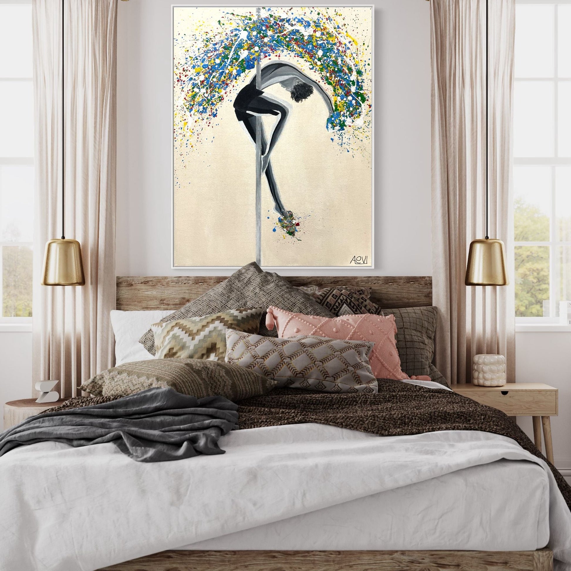 ORIGINAL ARTWORK - Dancing with Color - BY Albert Levi Art