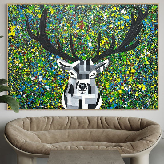 ORIGINAL ARTWORK - Deer In The Forest - BY Albert Levi Art