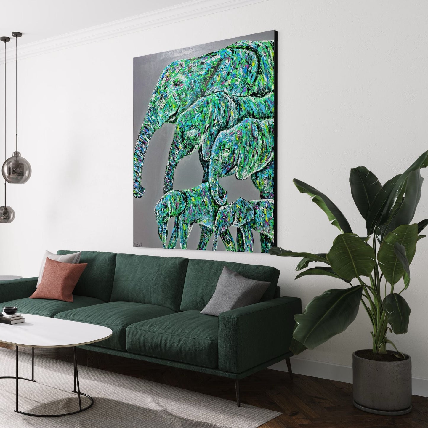 ORIGINAL ARTWORK - Family Stride - Canvas BY Albert Levi Art