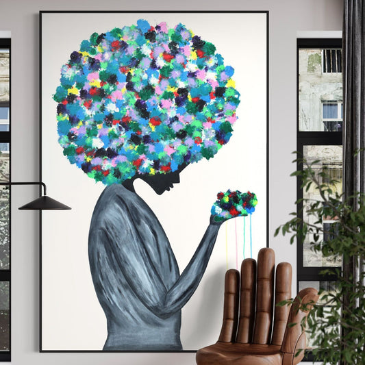 ORIGINAL ARTWORK - Flowers In The Hair - BY Albert Levi Art