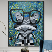 ORIGINAL ARTWORK - Funky Frog in Square Shades - BY Albert Levi Art