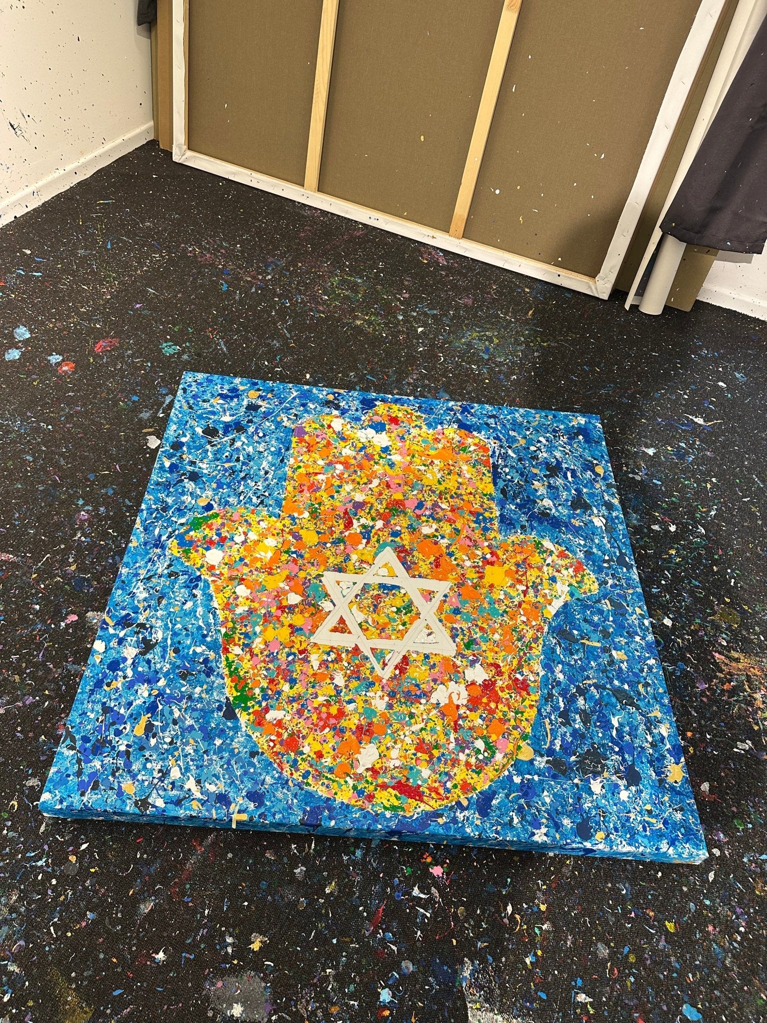 Colorful : "ORIGINAL ARTWORK - HAMSA" by Albert Levi Art
