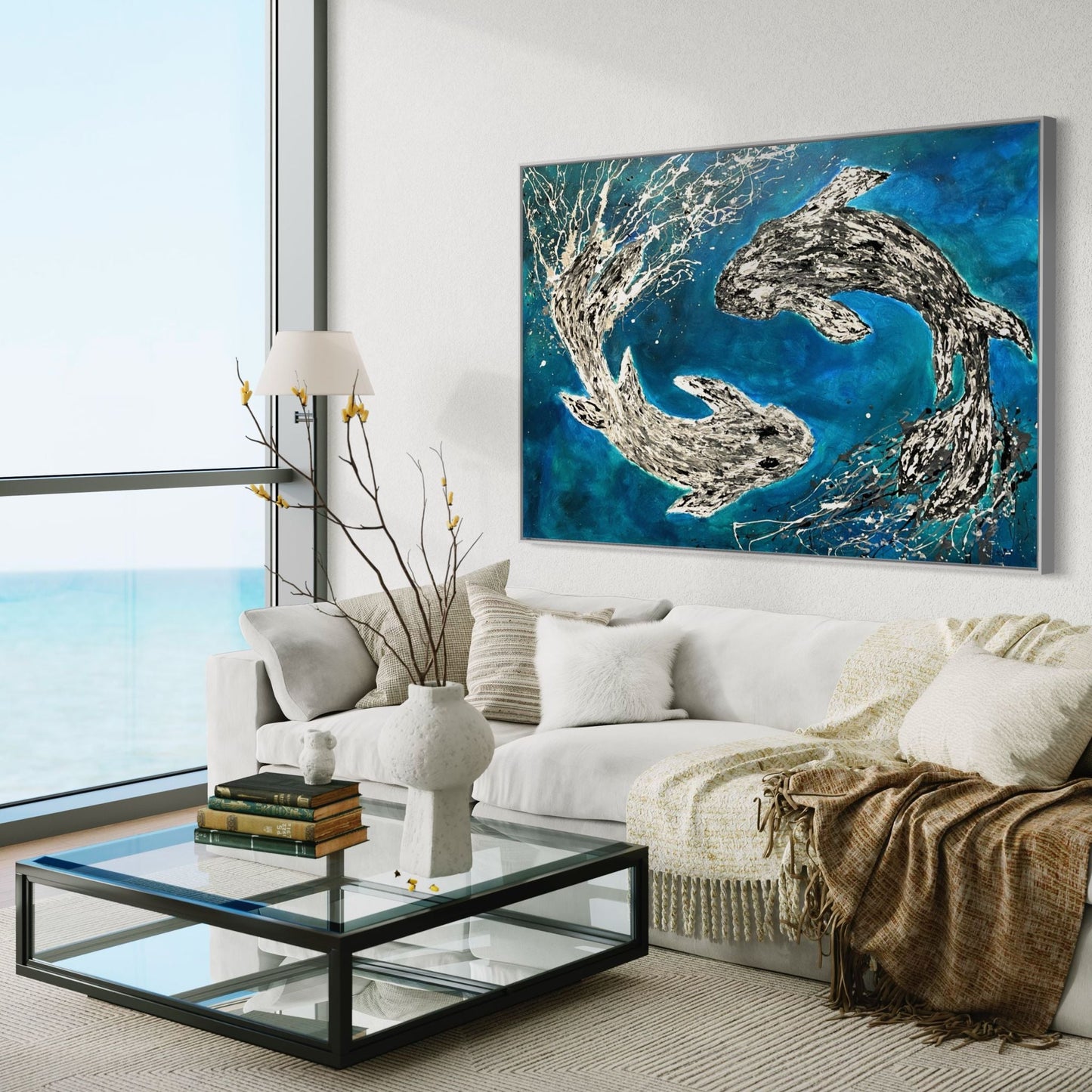 ORIGINAL ARTWORK - HARMONY OF KOI - BY Albert Levi Art