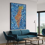 ORIGINAL ARTWORK - Map Of Israel - BY Albert Levi Art