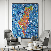 ORIGINAL ARTWORK - Map Of Israel - BY Albert Levi Art