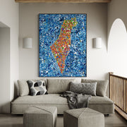 ORIGINAL ARTWORK - Map Of Israel - BY Albert Levi Art