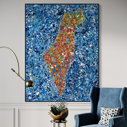 ORIGINAL ARTWORK - Map Of Israel - BY Albert Levi Art
