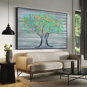 ORIGINAL ARTWORK - Tree Of Happiness - Colorful Fruits - BY Albert Levi Art