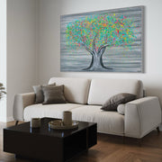 ORIGINAL ARTWORK - Tree Of Happiness - Colorful Fruits - BY Albert Levi Art