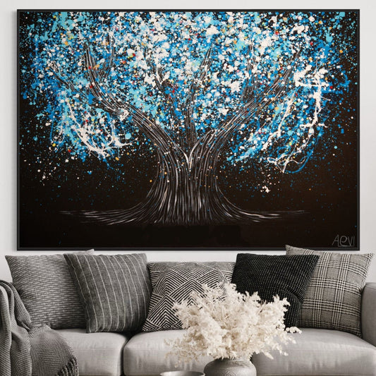 ORIGINAL ARTWORK - Tree Of Happiness - Midnight Serenity - BY Albert Levi Art