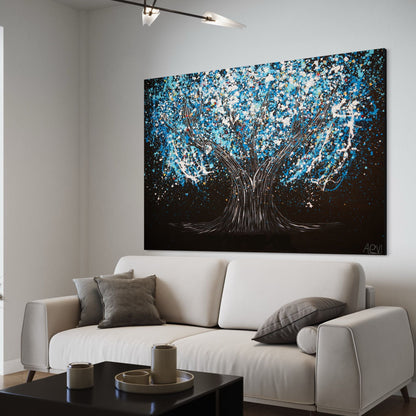 ORIGINAL ARTWORK - Tree Of Happiness - Midnight Serenity - BY Albert Levi Art