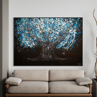 ORIGINAL ARTWORK - Tree Of Happiness - Midnight Serenity - BY Albert Levi Art