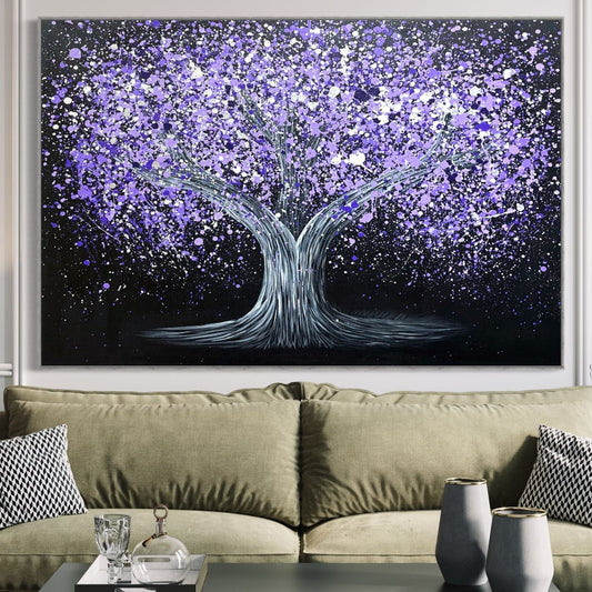 ORIGINAL ARTWORK - Tree of Happiness - Tranquil Purple - BY Albert Levi Art
