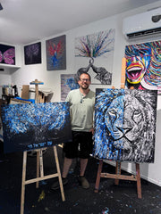 ORIGINAL ARTWORK - Tree Of Life - AM ISRAEL CHAI - Canvas BY Albert Levi Art