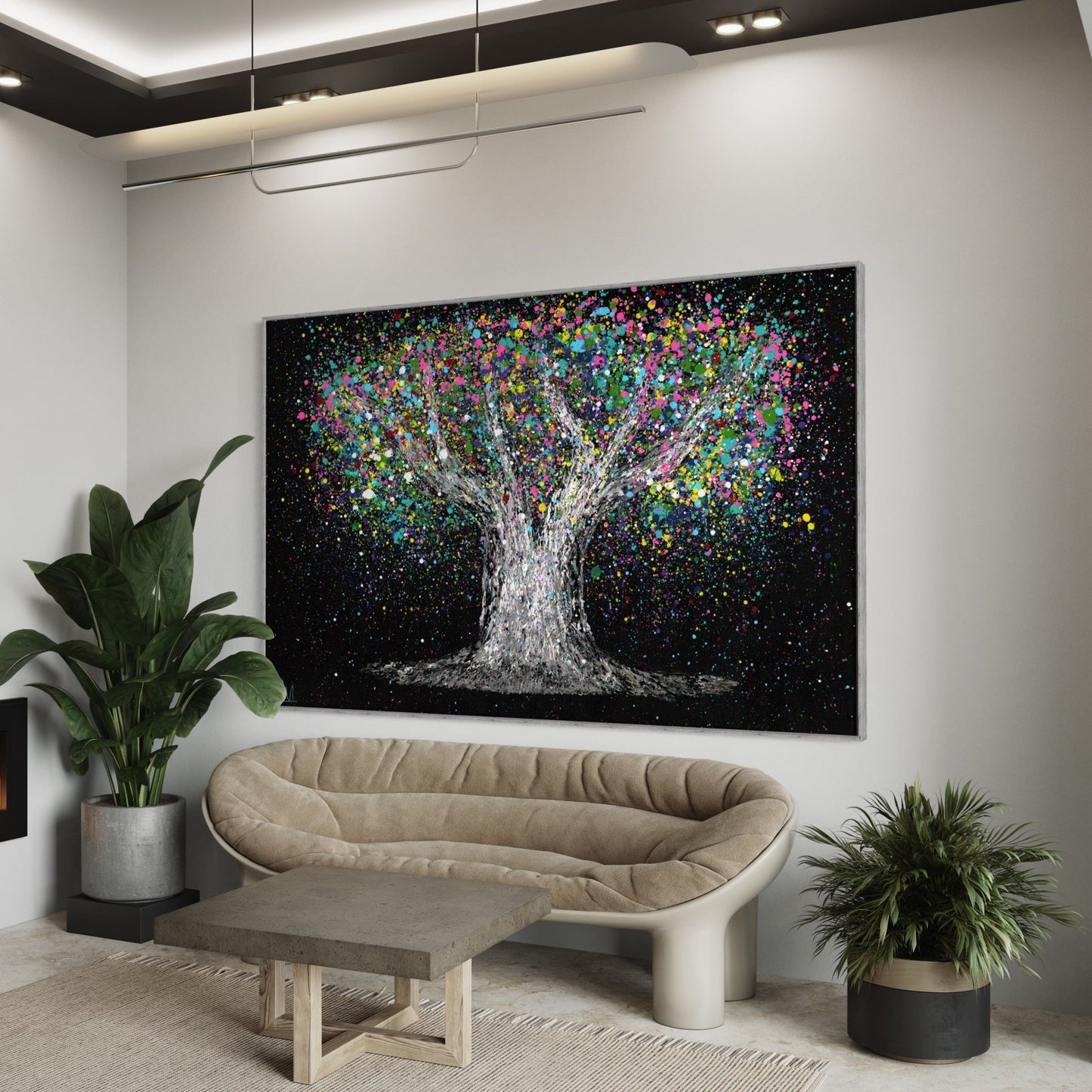 ORIGINAL ARTWORK - Tree Of Life - Colorful Dream - Canvas BY Albert Levi Art