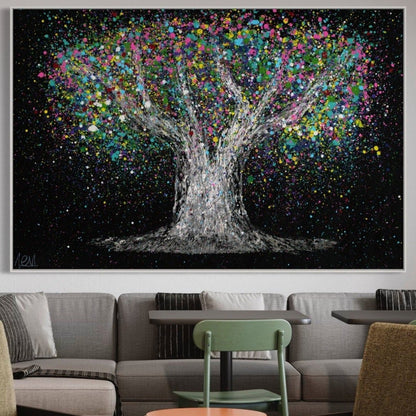 ORIGINAL ARTWORK - Tree Of Life - Colorful Dream - Canvas BY Albert Levi Art