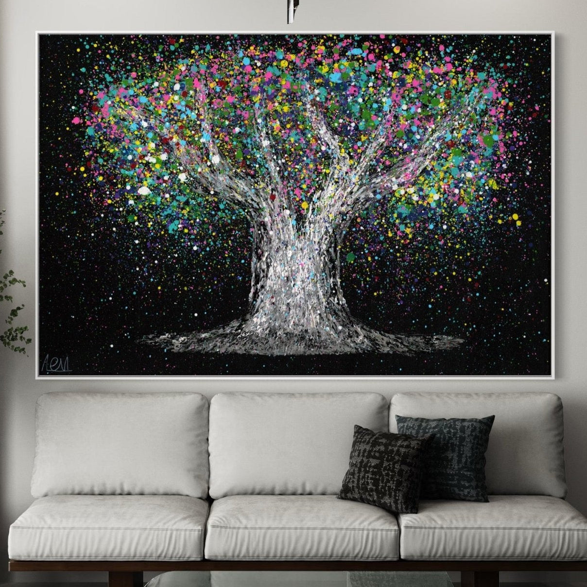 ORIGINAL ARTWORK - Tree Of Life - Colorful Dream - Canvas BY Albert Levi Art
