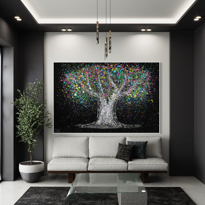 ORIGINAL ARTWORK - Tree Of Life - Colorful Dream - Canvas BY Albert Levi Art
