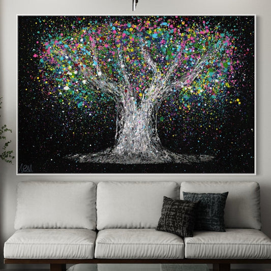 ORIGINAL ARTWORK - Tree Of Life - Colorful Dream - Canvas BY Albert Levi Art