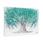 ORIGINAL ARTWORK - TREE OF LIFE - Turquoise Tranquility - Canvas BY Albert Levi Art
