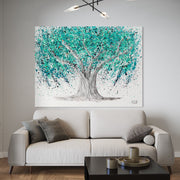 ORIGINAL ARTWORK - TREE OF LIFE - Turquoise Tranquility - Canvas BY Albert Levi Art
