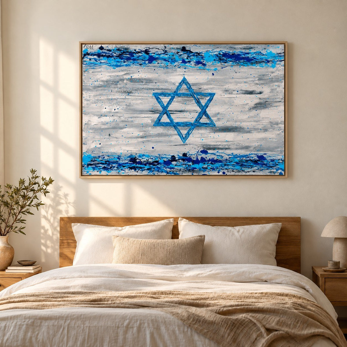 Our Connection canvas wall art, bedroom warm room mockup