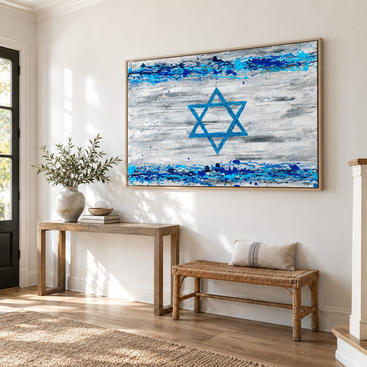 Our Connection canvas wall art, entry bright room mockup