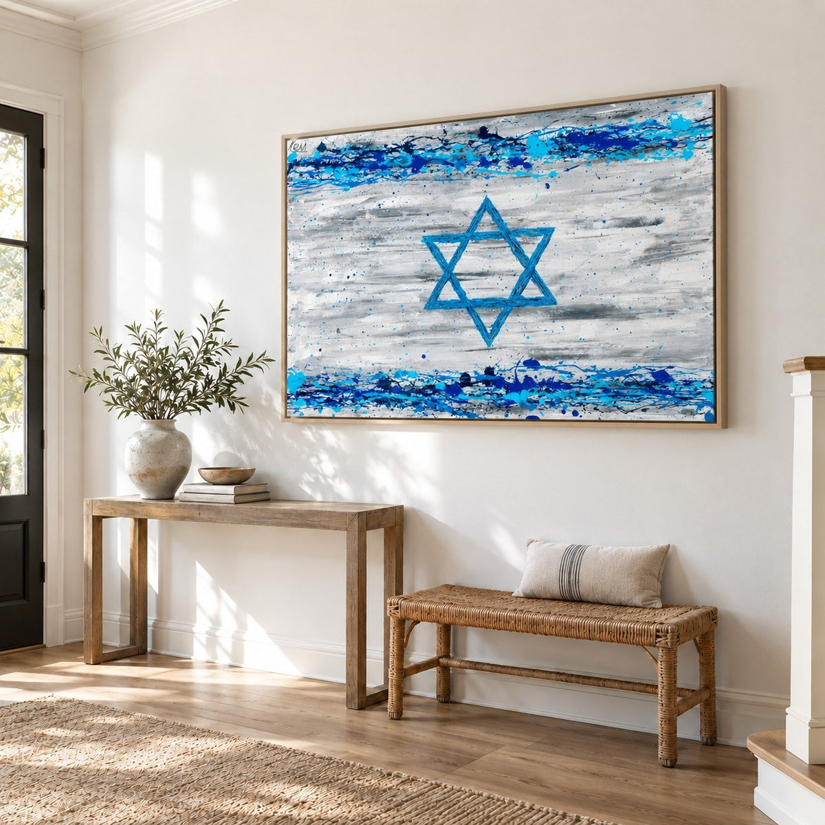 Our Connection canvas wall art, entry bright room mockup