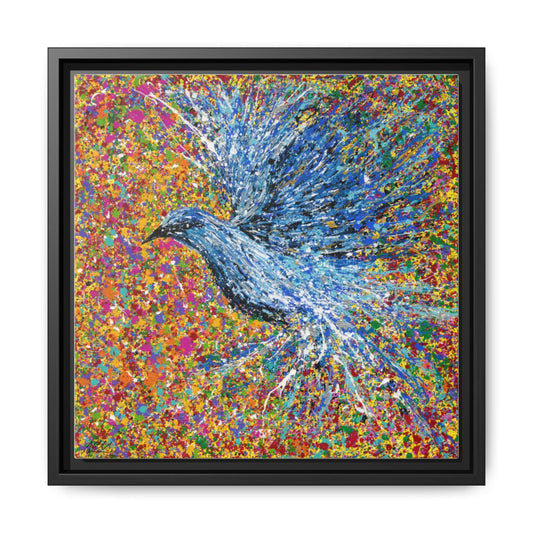 Peace Will Return framed canvas print, black frame