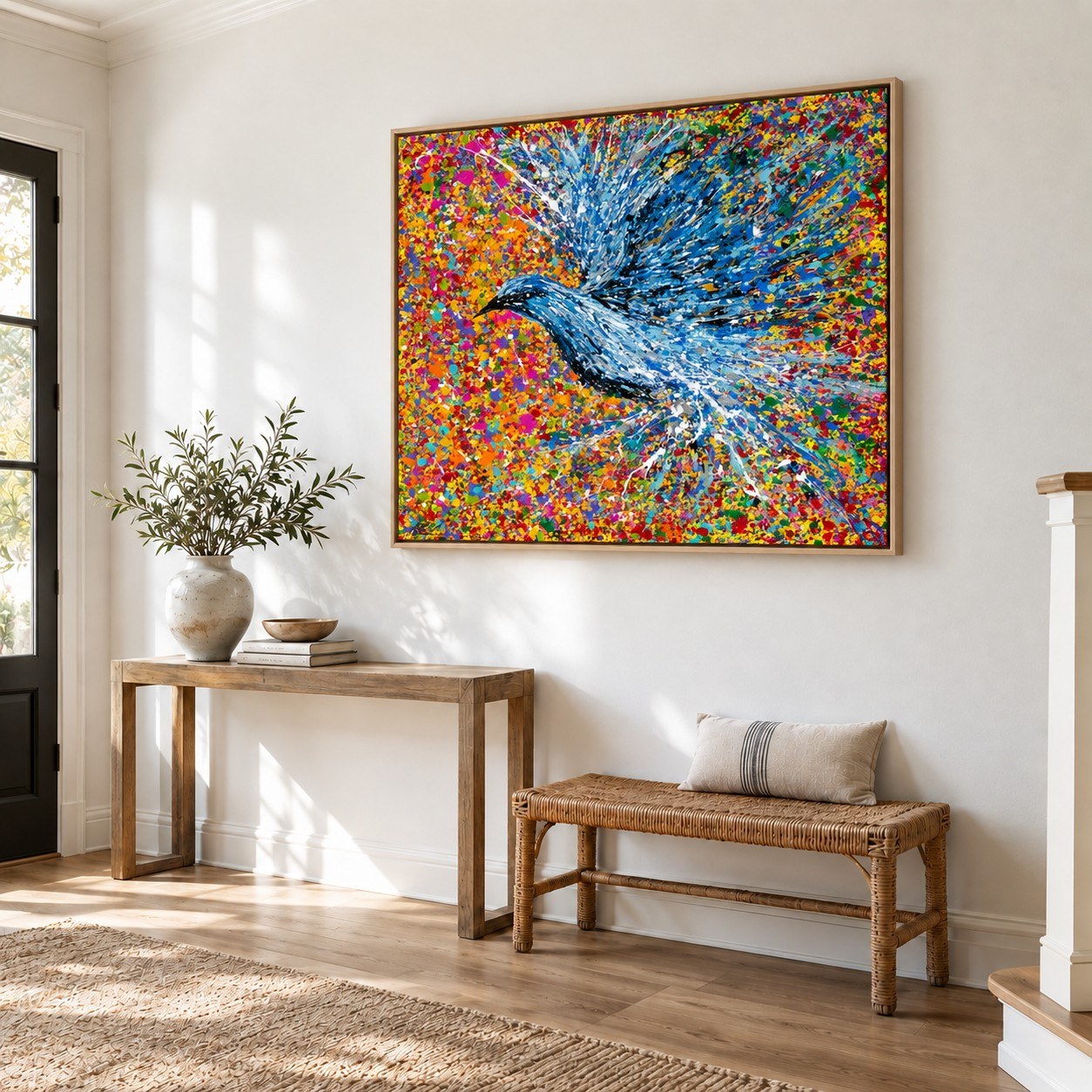Peace Will Return canvas wall art, entry bright room mockup