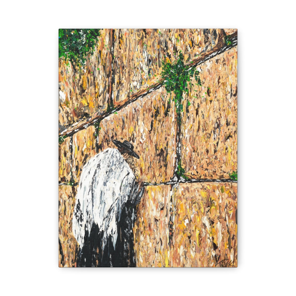 Prayers at the Western Wall stretched canvas print by Albert Levi