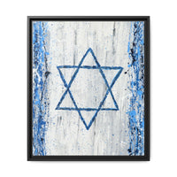 Proud Of Us framed canvas print, black frame