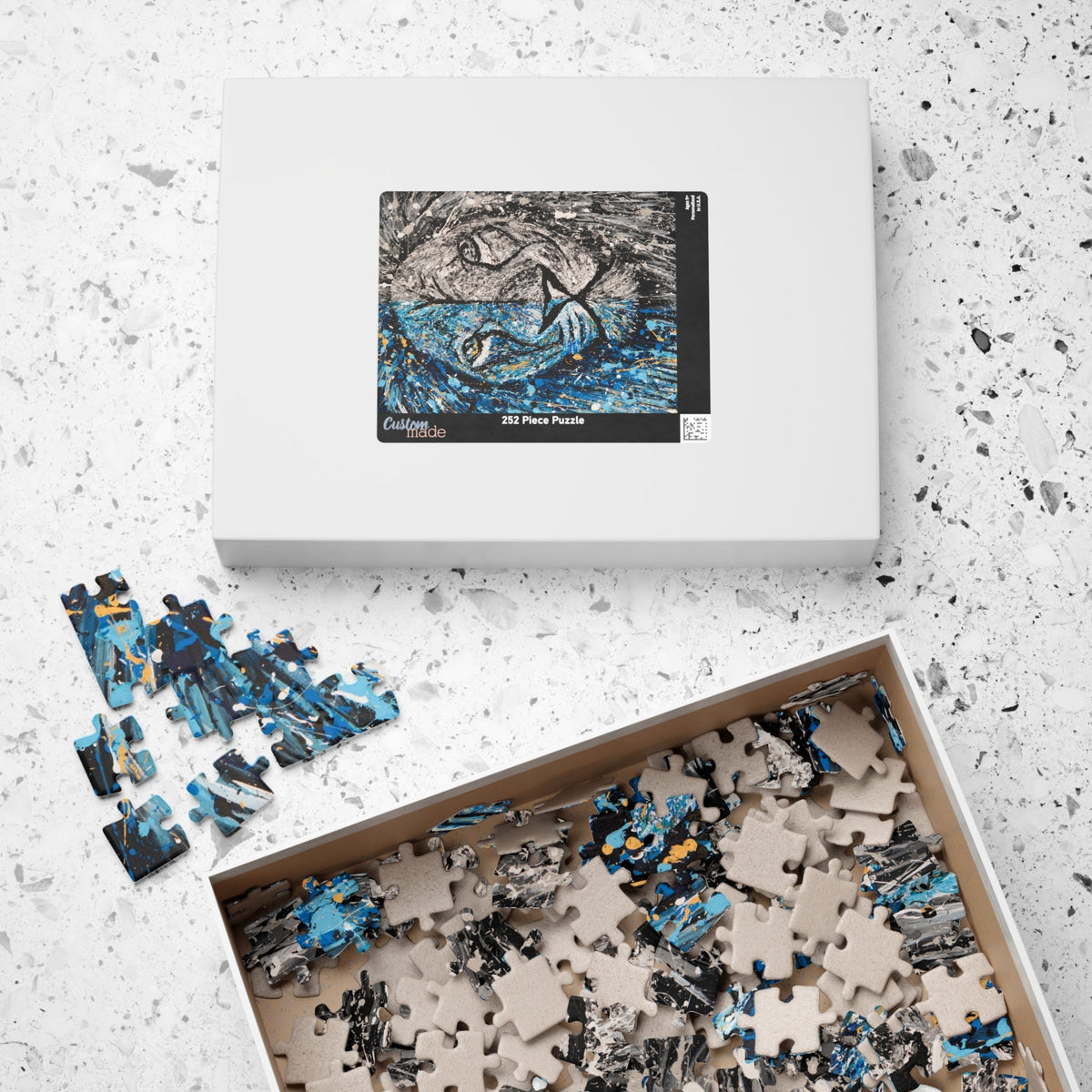 Puzzle - Blue & white intensity - Puzzle BY Albert Levi Art