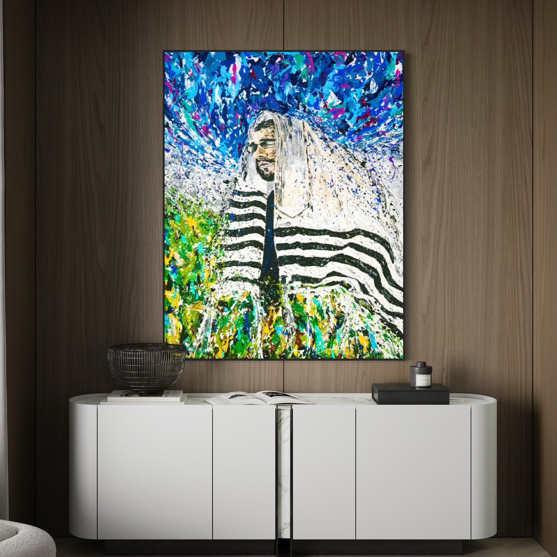 Colorful Canvas: "Rabbi - Israel" by Albert Levi Art