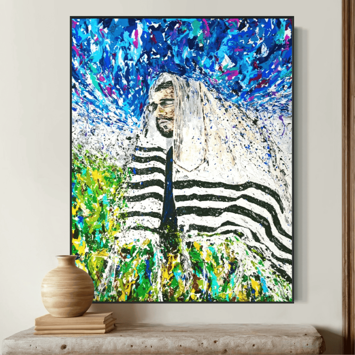 Colorful Canvas: "Rabbi - Israel" by Albert Levi Art
