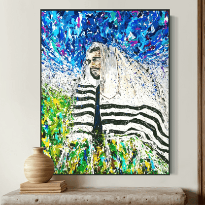 Colorful Canvas: "Rabbi - Israel" by Albert Levi Art