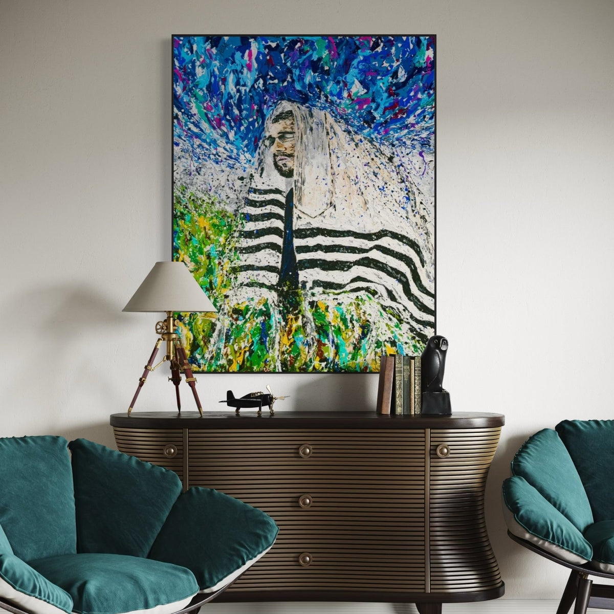 Colorful Canvas: "Rabbi - Israel" by Albert Levi Art