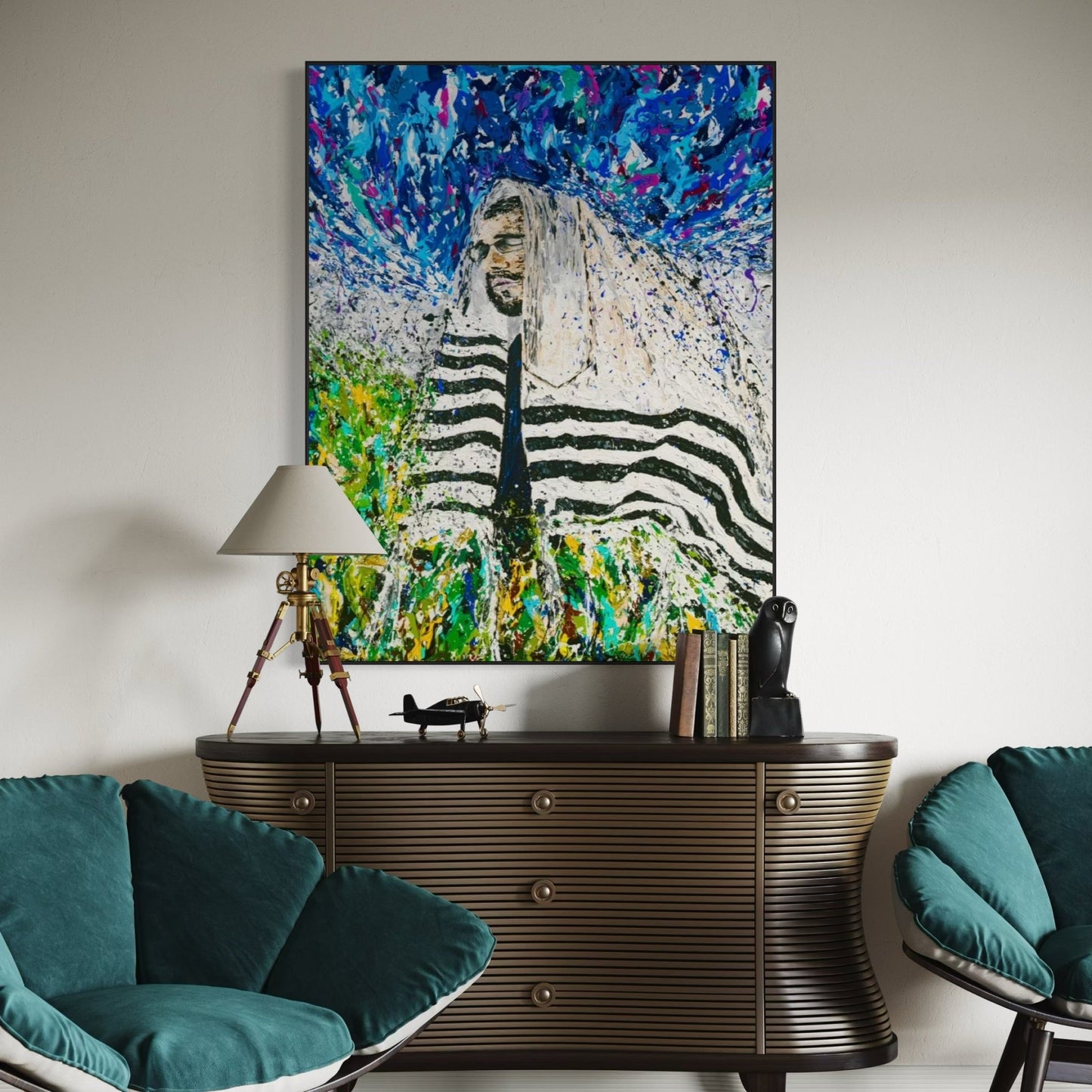 Colorful Canvas: "Rabbi - Israel" by Albert Levi Art