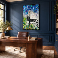 Rabbi - Israel canvas wall art in a navy home office