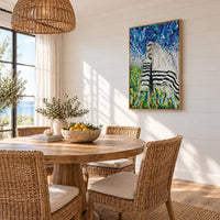 Rabbi - Israel canvas wall art in a coastal dining room