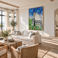Rabbi - Israel canvas wall art in a coastal living room