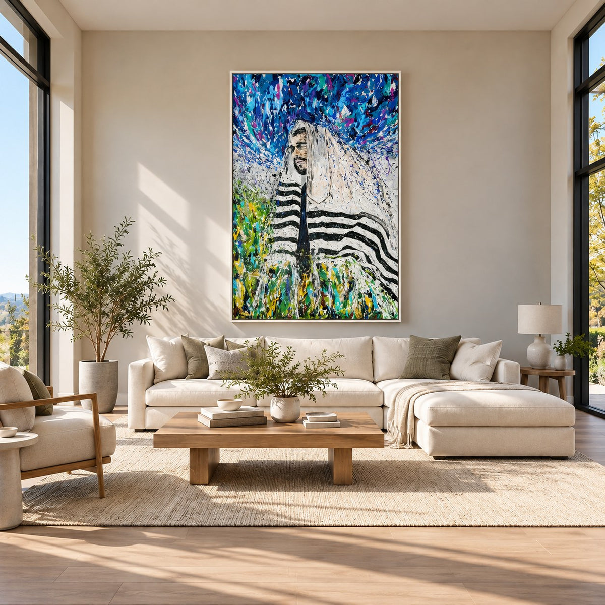 Rabbi - Israel canvas wall art in a stylish room