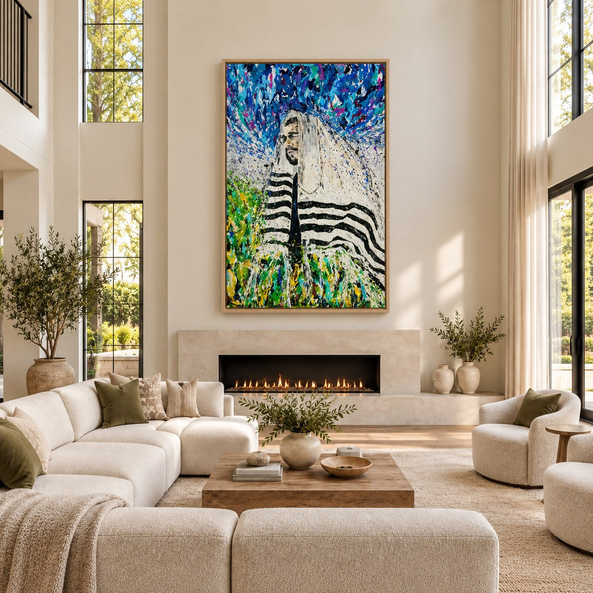 Rabbi - Israel canvas wall art in a stylish room